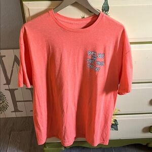 Relax Graphic Men's T-Shirt - Coral